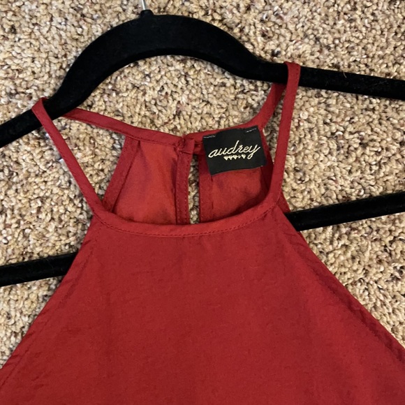 Size small, red halter, silky top - Picture 2 of 3